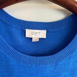 Loft XL Blue short sleeve lightweight sweater NWOT